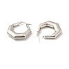 Tarnish Resistant 201 Stainless Steel Chunky Polygon Hoop Earrings STAS-H164-05P-2