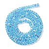 Electroplate Transparent Glass Beads Strands EGLA-A046-01A-16-3