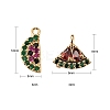8Pcs Brass Micro Pave Colorful Cubic Zirconia Charms KK-LS0001-40-3