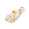 2Pcs Electroplated Natural Quartz Crystal Dyed Copper Wire Wrapped Pendants PALLOY-JF03163-01-4