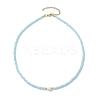 Glass Beads with Pearl Necklaces NJEW-JN04682-01-4