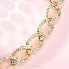 Brass Micro Pave Clear Cubic Zirconia Curb Chain Bracelets for Women BJEW-A034-04A-G-3