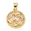 Real 18K Gold Rack Plating Brass Micro Pave Cubic Zirconia Pendants ZIRC-L100-144G-01-1