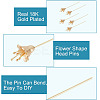 GOMAKERER 10Pcs Brass Flower Shape Head Pins KK-GO0001-49-4