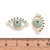 Brass Micro Pave Sky Blue Cubic Zirconia Connector Charms KK-N284-01G-3
