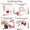 2Pcs 2 Styles PU Leather and Alloy Rhinestone Braided Keychain & Pendant Decorations KEYC-CN0001-11C-5
