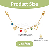 2Pcs 304 Stainless Steel Chains for Jeans Pants HJEW-FH00228-2
