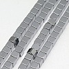 Electroplate Non-magnetic Synthetic Hematite Beads Strands G-J170A-4x4mm-M-2