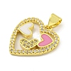 Rack Plating Brass Enamel Cubic Zirconia Pendants KK-B091-14-2