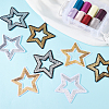 16Pcs 4 Colors Polyester and Plastic Embroidery Lace Appliques DIY-GA0007-40-4