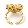 Rack Plating Brass Micro Pave Cubic Zirconia Cuff Finger Rings for Women RJEW-C114-17G-3