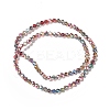 Transparent Electroplated Glass Beads Strands GLAA-G097-04B-2
