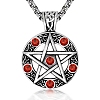 Star Stainless Steel Rhinestone Pendant Necklaces for Men PW-WG30879-03-1