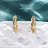 Brass Micro Pave Clear Cubic Zirconia Hoop Earrings EJEW-R025-17G-1