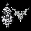 2Pcs 2 Style Polyester Computerized Embroidery Collar Trim AJEW-BC0007-06-1