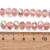 Electroplate Transparent Glass Beads Strands EGLA-A046-01C-15-4