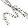 Non-Tarnish 304 Stainless Steel Curb & Herringbone Chains Double Layer Necklaces LS-NJEW-P280-01P-4