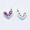 Brass Micro Pave Cubic Zirconia Charms ZIRC-J040-08P-NR-2