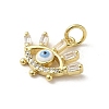 Brass Micro Pave Cubic Zirconia Pendants KK-E092-01G-01-2