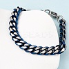304 Stainless Steel Cuban Link Chain Bracelets for Men Women BJEW-C124-04A-01-3