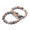 Natural Zebra Jasper Bead Stretch Bracelets X-BJEW-K212-A-035-2