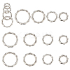   16Pcs 4 Styles Zinc Alloy Spring Gate Rings FIND-PH0007-92-1