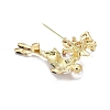 Alloy Reindeer Brooch with Plastic Pearl for Christmas LS-JEWB-A004-03G-3