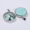 Dyed Synthetic Turquoise Pendants G-P350-D12-2