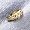 Brass Micro Pave Clear Cubic Zirconia Cuff Rings for Women RJEW-H248-01G-01-1
