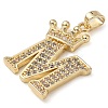 Rack Plating Brass Micro Pave Cubic Zirconia Pendants KK-D535-01M-RS-2