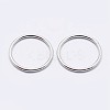 Anti-Tarnish Rhodium Plated 925 Sterling Silver Round Rings STER-F036-03P-0.7x7-2