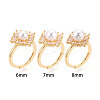 Rhombus Brass Micro Pave Clear Cubic Zirconia Cup Peg Ring Settings KK-T076-17G-4