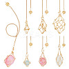 6Pcs 3 Styles 304 Stainless Steel Chain Macrame Pouch Empty Stone Holder Dowsing Pendulums HJEW-UN00066-1