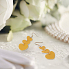 6 Pairs 6 Colors PU Leather Heart Dangle Earrings with Iron Pin for Women EJEW-FI0002-15-7
