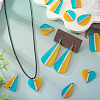 20Pcs 10 Styles Transparent Resin & Natural Wood Pendants RESI-TA0004-47-8