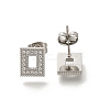 304 Stainless Steel Micro Pave Clear Cubic Zirconia Stud Earrings EJEW-H018-03P-03-1