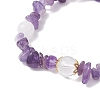 Natural Amethyst & Quartz Crystal & Malaysia Jade Beaded Stretch Bracelets for Women BJEW-JB12305-03-3