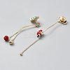 Christmas Tree & Santa Claus Enamel Asymmetrical Earrings EJEW-WH0047-108-1