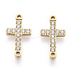 316 Surgical Stainless Steel Clear Cubic Zirconia Connector Charms STAS-ZX042-22G-2