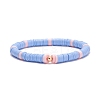 5Pcs 5 Style Polymer Clay Heishi Beaded Stretch Bracelets Set BJEW-JB07540-02-6