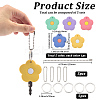 5Pcs 5 Colors Silicone Flower Keychains KEYC-SP0001-52-2