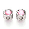 Rack Plating Alloy Rhinestone European Beads FIND-N011-04P-2