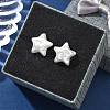 304 Stainless Steel Plastic Imitation Pearl Stud Earrings EJEW-R030-01G-03-1
