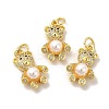 Rack Plating Brass & Cubic Zirconia Pendants KK-G459-07G-3
