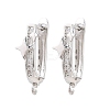 Brass Micro Pave Cubic Zirconia Hoop Earring Findings CU-CBAB5B4-04P-1