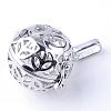 Rack Plating Brass Cage Pendants KK-S751-012P-2