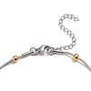 304 Stainless Steel Round Snake Chain Anklets AJEW-G024-13A-2