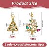 8Pcs 2 Styles Brass with Cubic Zirconia Pendants KK-FH0008-18-2