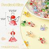 60Pcs 10 Colors Gradient Color Glass Pendants PALLOY-CJ00061-8