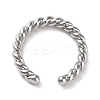 Rack Plating Brass Twist Rope Shape Open Cuff Rings for Women RJEW-Q777-01P-1